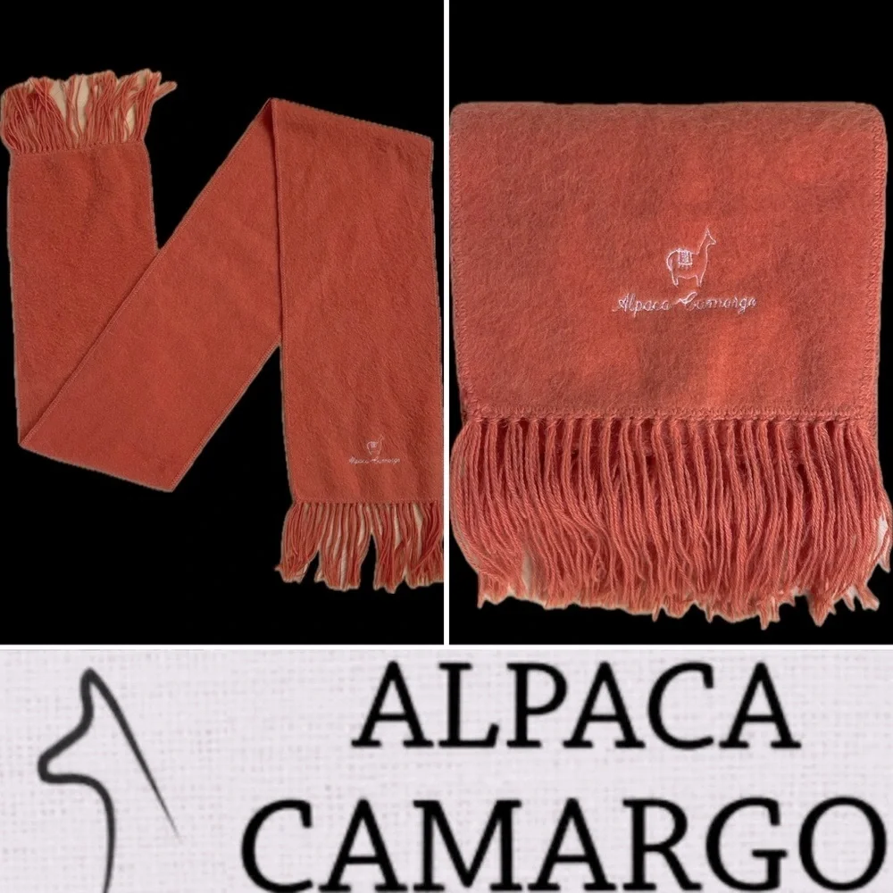 🦙Alpaca Fringe Scarf by Alpaca Camargo in Burnt Orange | Men’s/Women’s/Unisex